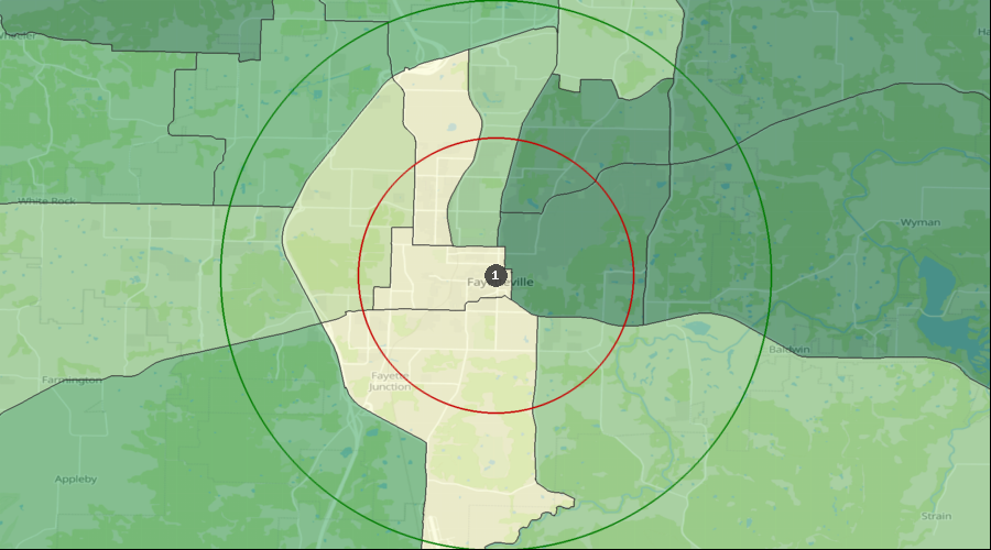 Fayetteville, Arkansas - Median Household Income by Census Tract