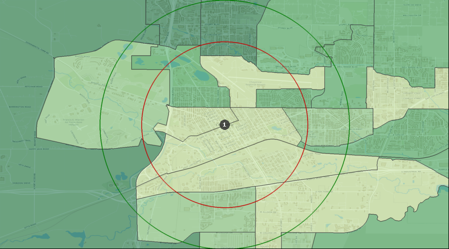 Cheyenne, Wyoming - Median Household Income by Census Tract